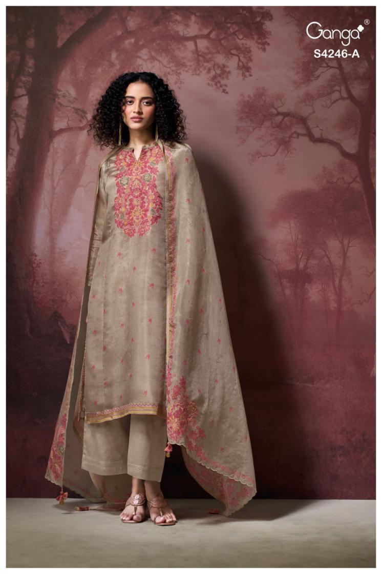 BUY GANGA SUITS ONLINE SALE GANGA JANELIA S4246 FULL SET