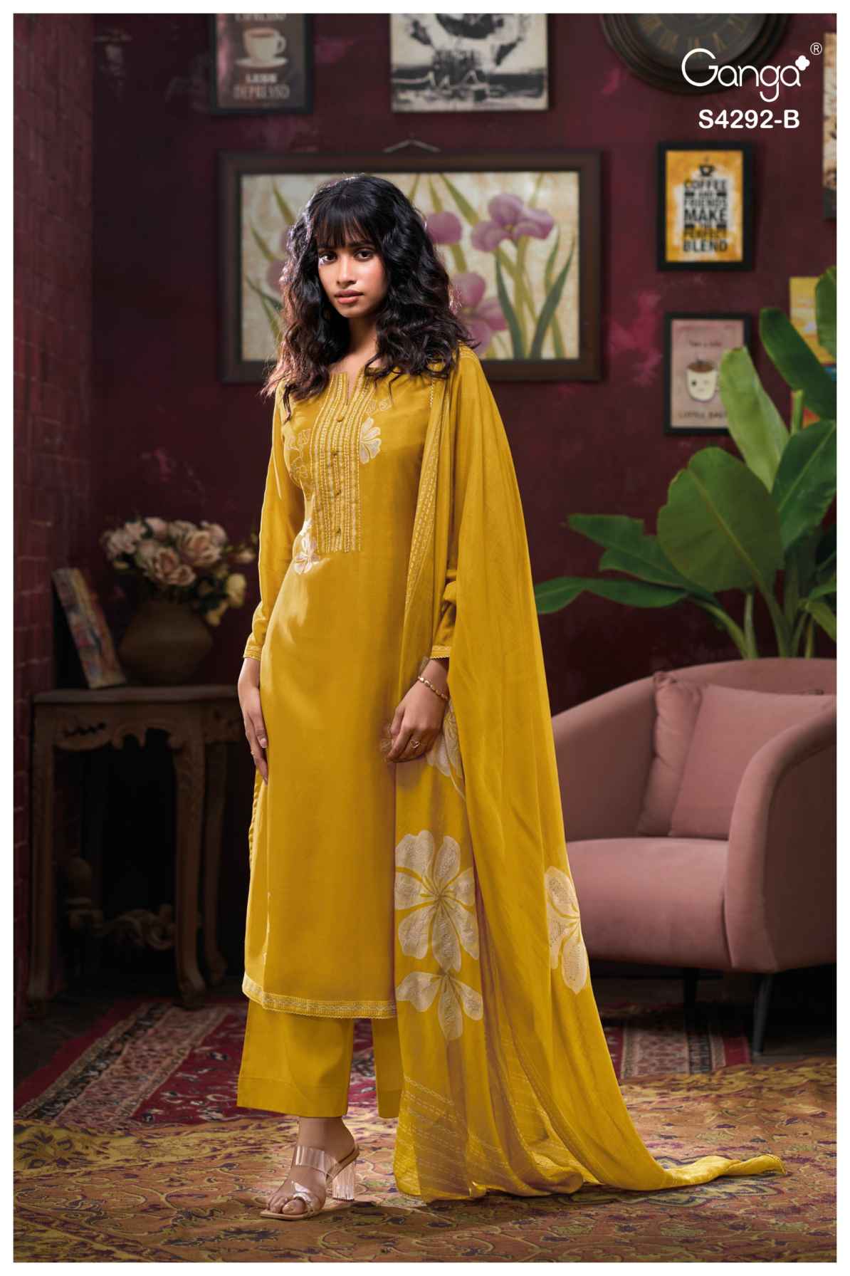 BUY GANGA SUITS ONLINE SALE GANGA JASLEEN S4292 FULL SET