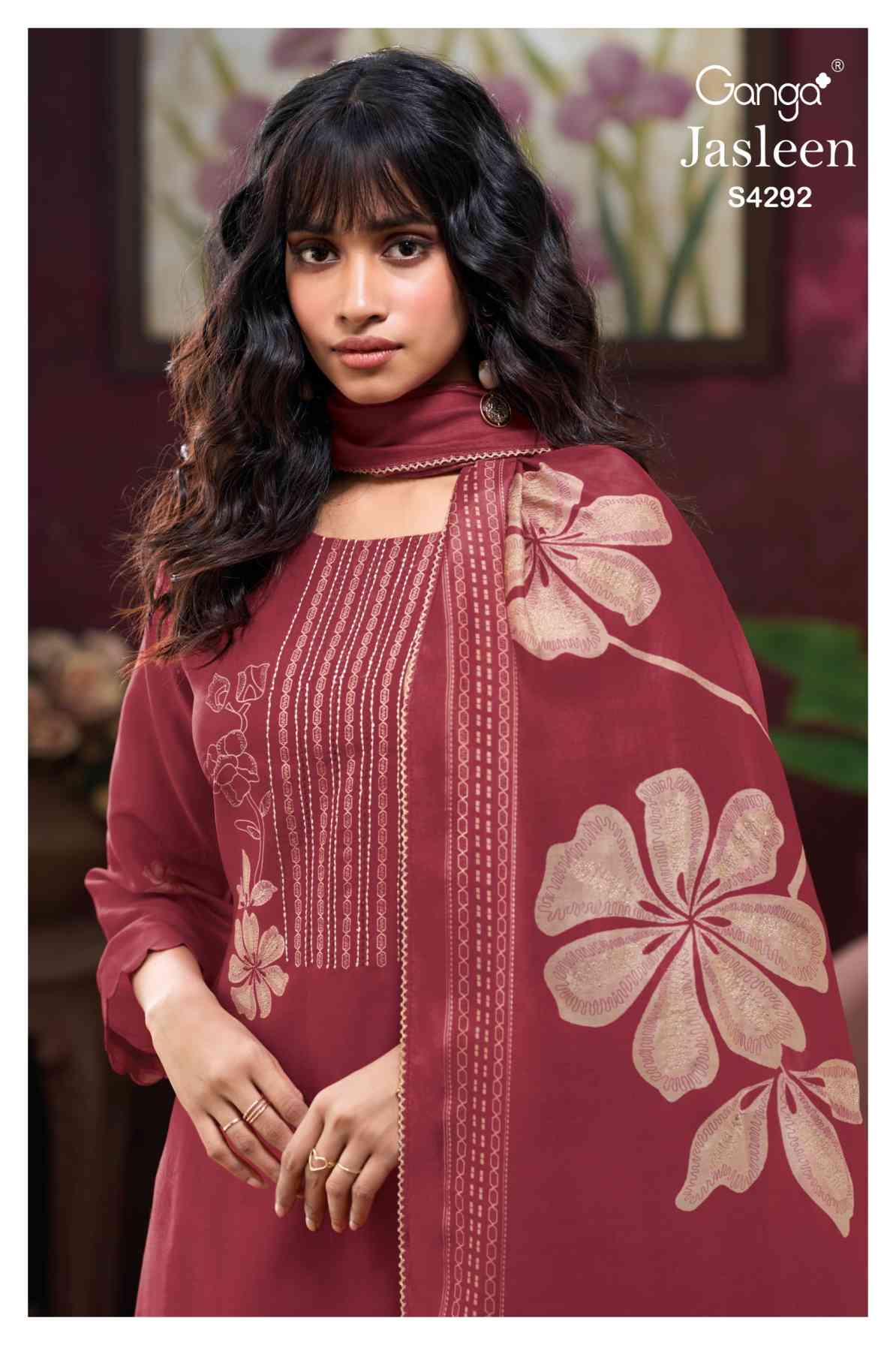 BUY GANGA SUITS ONLINE SALE GANGA JASLEEN S4292 TOP DESIGN