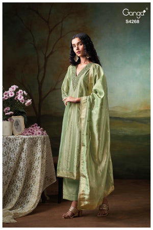 GANGA JASMIRA S4268 PREMIUM PURE BEMBERG KANJIVARAM SILK SUIT