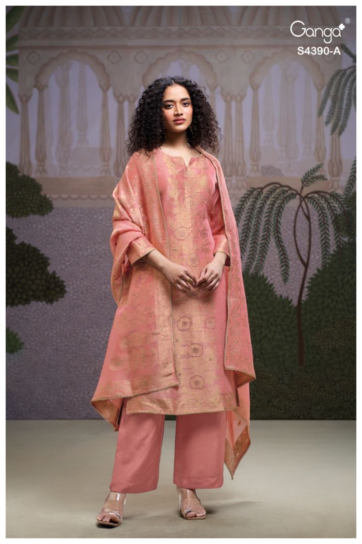 BUY GANGA SUITS ONLINE SALE GANGA JIVANA S4390 FRONT VIEW