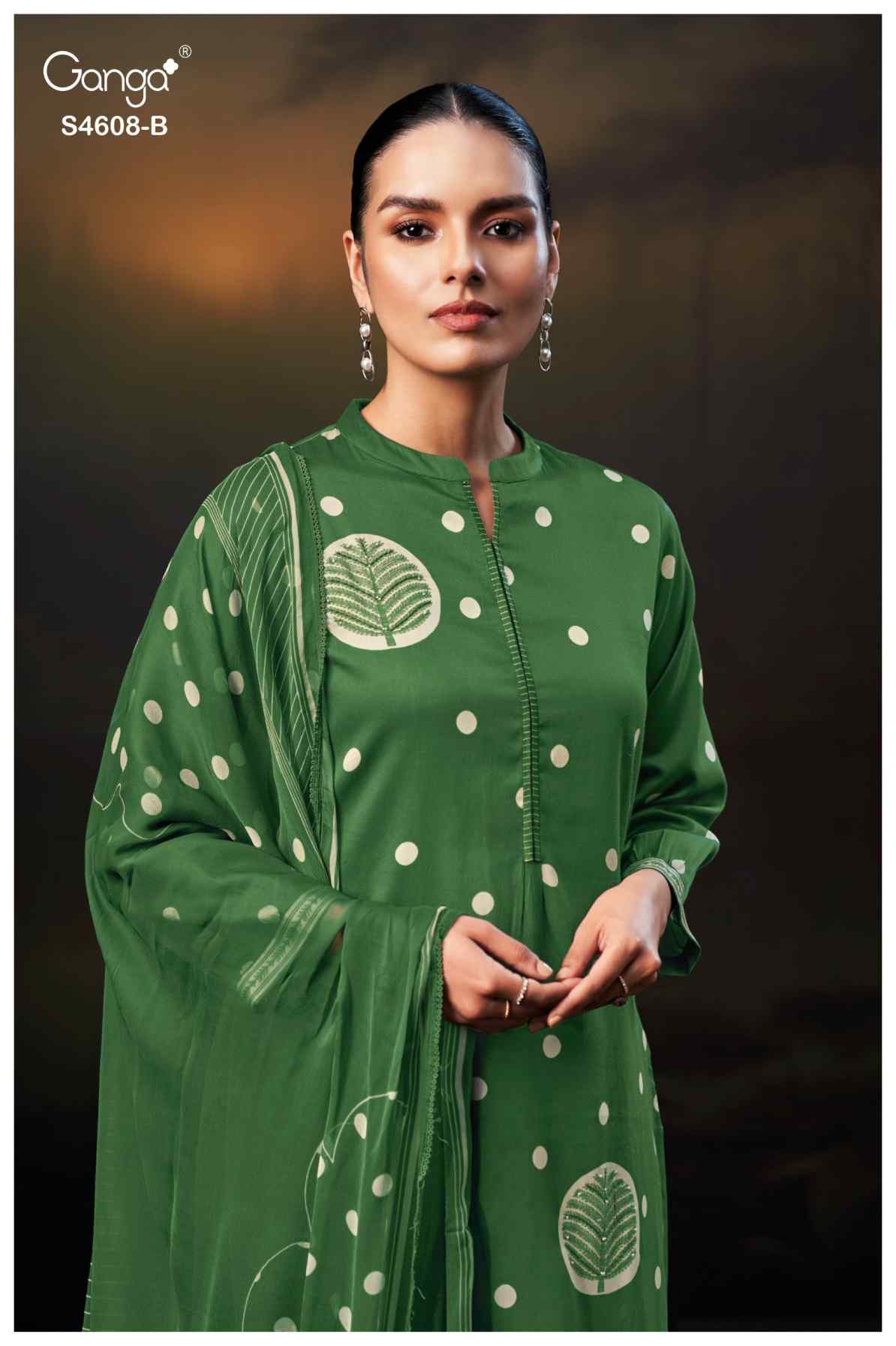 BUY GANGA SUITS ONLINE SALE GANGA JYLA S4608 FABRIC DETAIL
