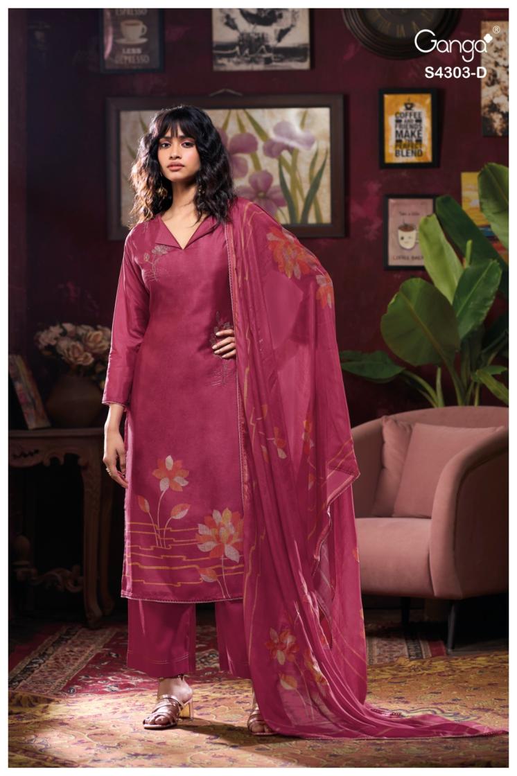 BUY GANGA SUITS WITH PRICE GANGA KAVISHA S4303 FRONT VIEW