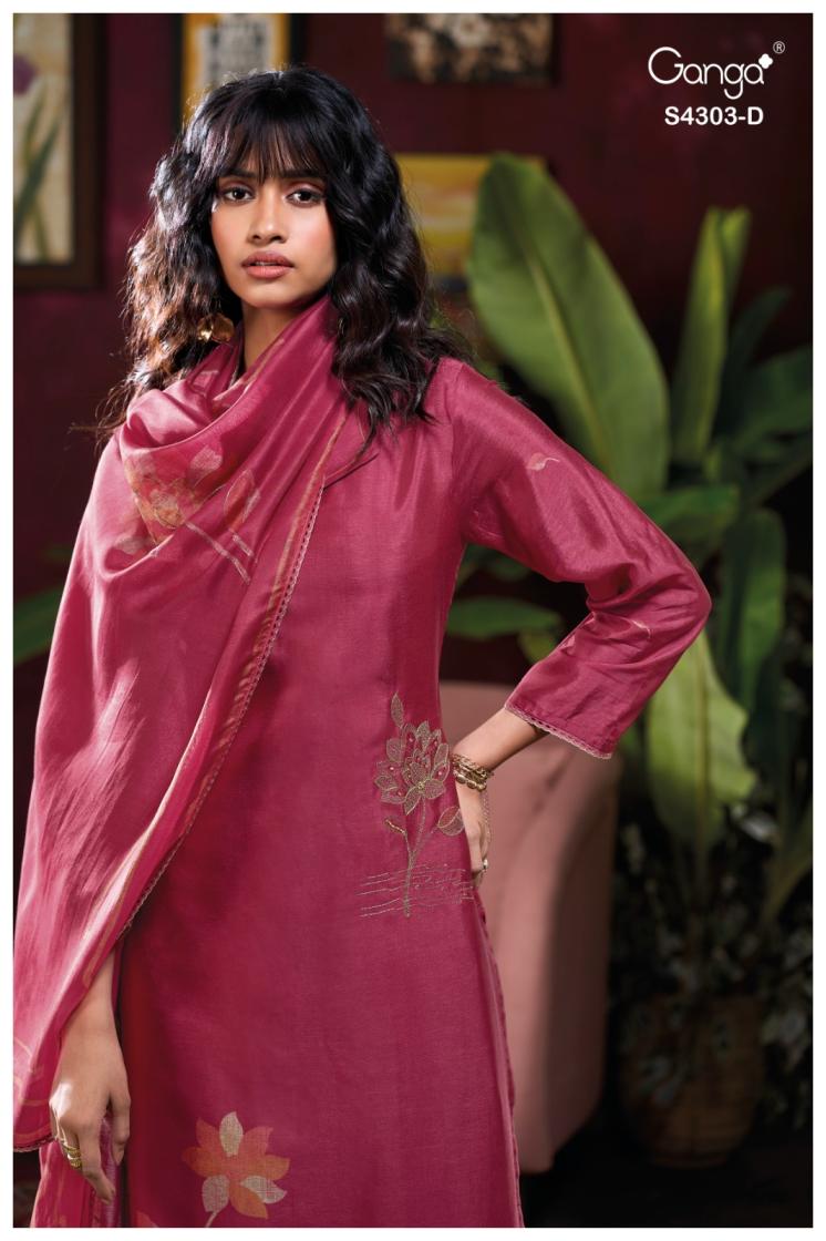 BUY GANGA SUITS WITH PRICE GANGA KAVISHA S4303 FULL SET