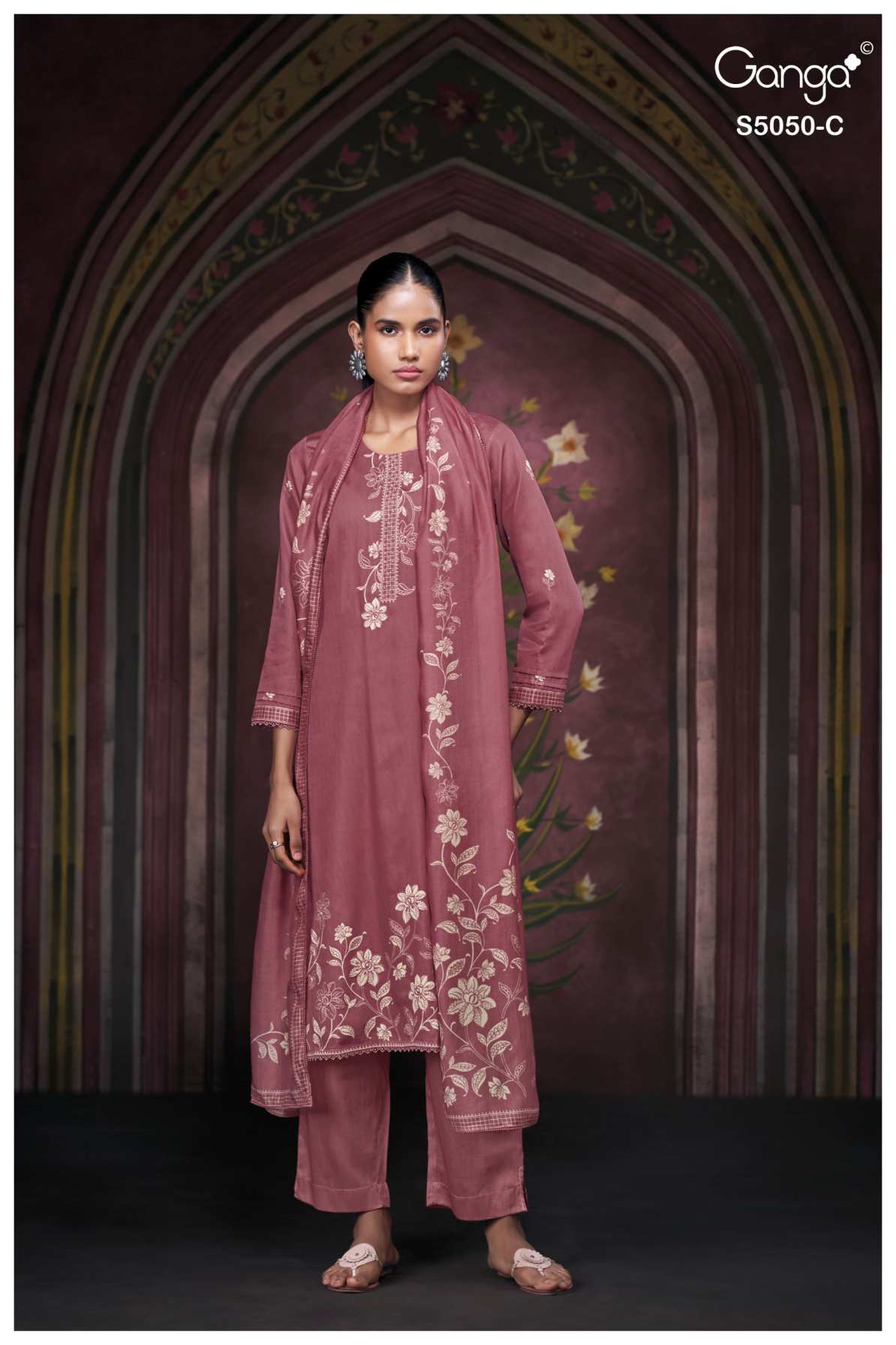 BUY GANGA SUITS GANGA KESHVIKA S5050 DUPATTA DESIGN