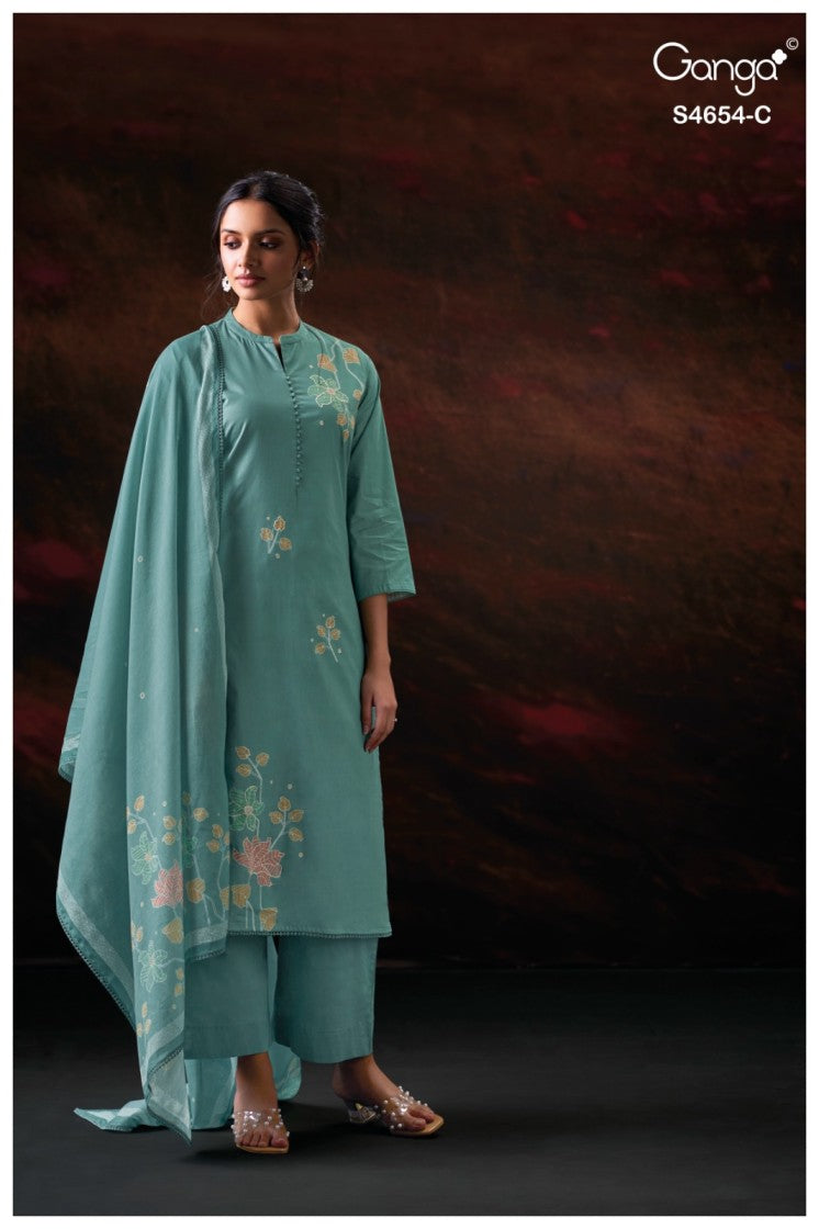 BUY GANGA SUITS ONLINE GANGA KIARAE S4654 DUPATTA DESIGN