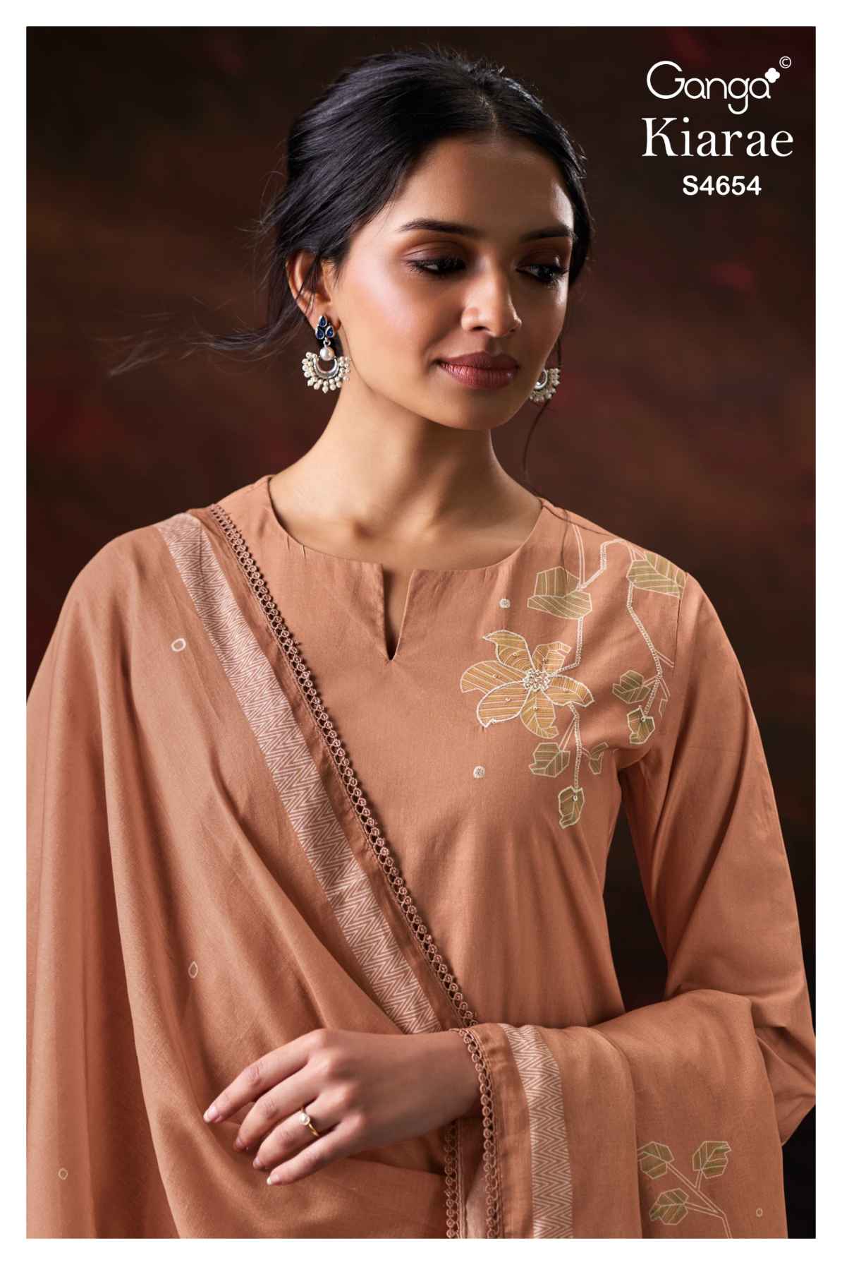 BUY GANGA SUITS ONLINE GANGA KIARAE S4654 FABRIC DETAIL