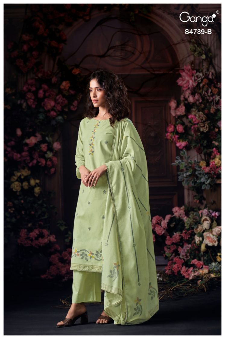 BUY GANGA SUITS ONLINE GANGA KIVANA S4739 FRONT VIEW