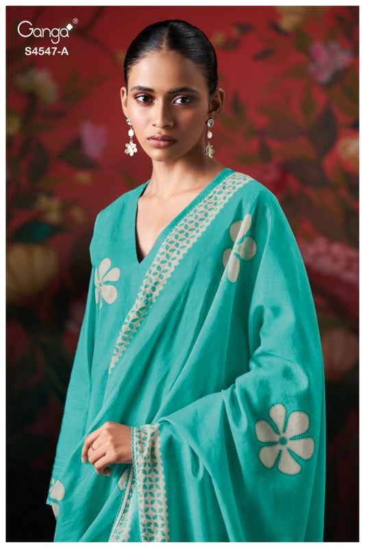 BUY GANGA SUITS ONLINE SALE GANGA KIVYA S4547 FULL SET