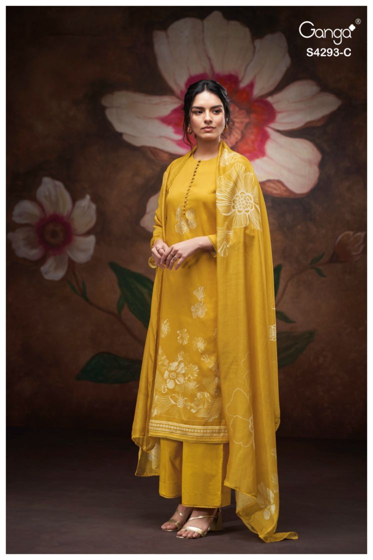BUY GANGA SUITS ONLINE GANGA KRESHIKA S4293 DUPATTA DESIGN