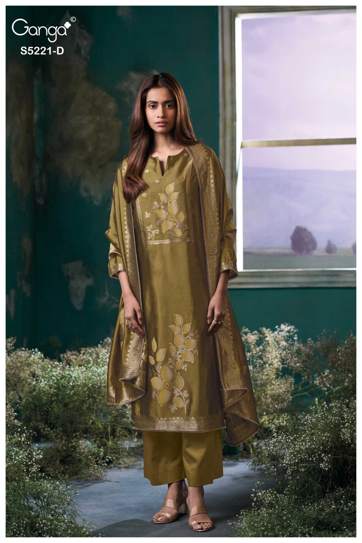 BUY GANGA SUITS GANGA KRISHVI S5221 FABRIC DETAIL