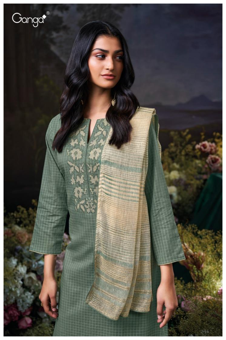 BUY GANGA SUITS ONLINE GANGA KRITHYA S3608 DUPATTA DESIGN