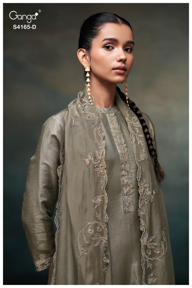 BUY GANGA UNSTITCHED SUITS ONLINE GANGA KYANA S4165 FRONT VIEW