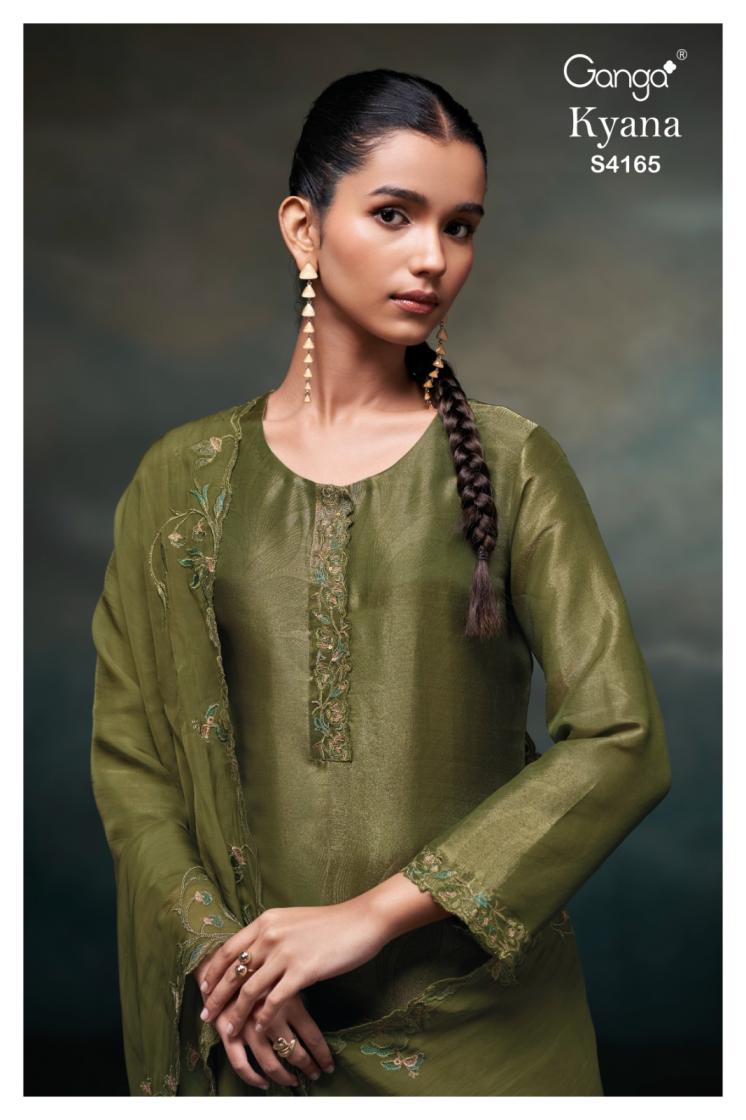 BUY GANGA UNSTITCHED SUITS ONLINE GANGA KYANA S4165 TOP DESIGN