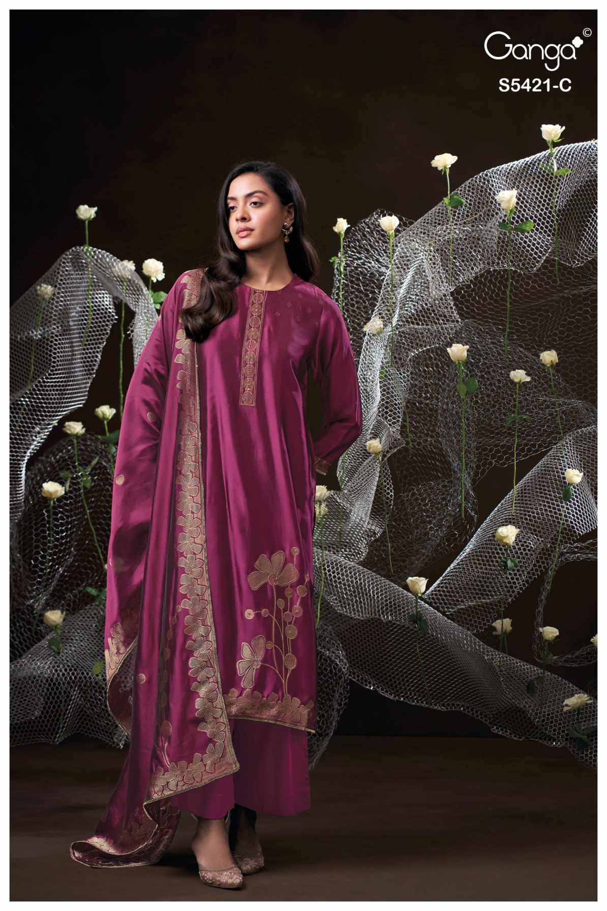 BUY GANGA SUITS GANGA LAEVIA S5421 FABRIC DETAIL