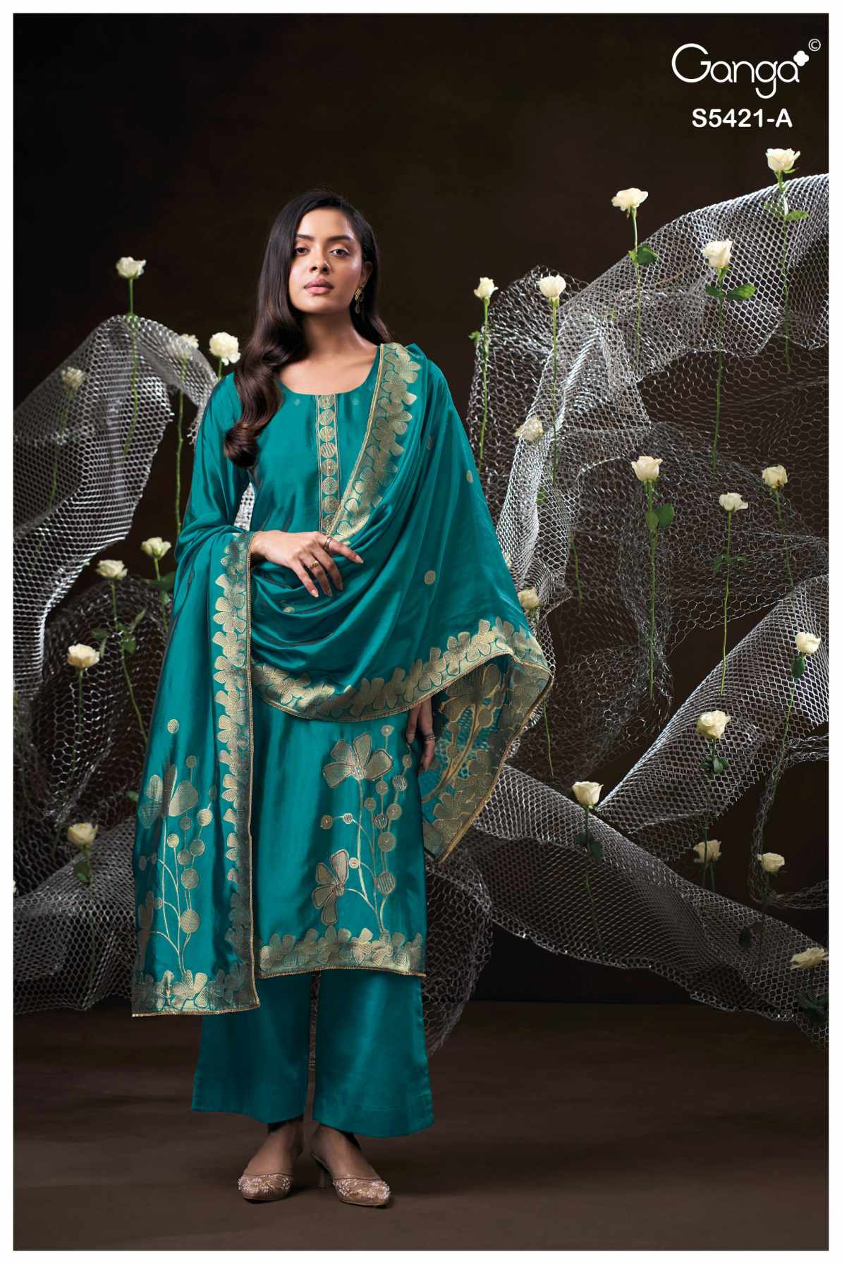 BUY GANGA SUITS GANGA LAEVIA S5421 DUPATTA DESIGN