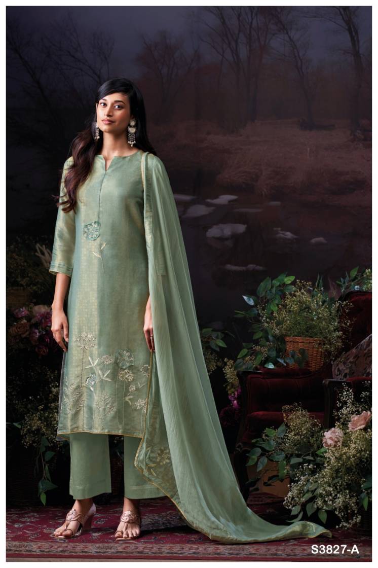 BUY GANGA FASHION SUITS SINGLE PIECE GANGA LAIELA S3827 FABRIC DETAIL