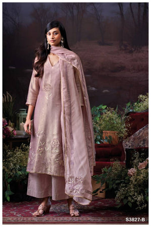 GANGA LAIELA S3827 PREMIUM PURE BEMBERG SILK JACQUARD SUIT
