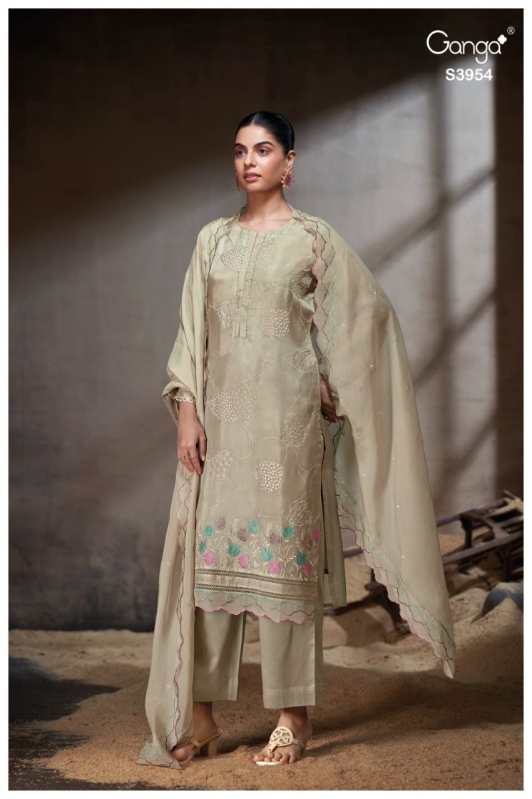 BUY GANGA SUITS WITH PRICE GANGA LETHIA S3954 FULL SET