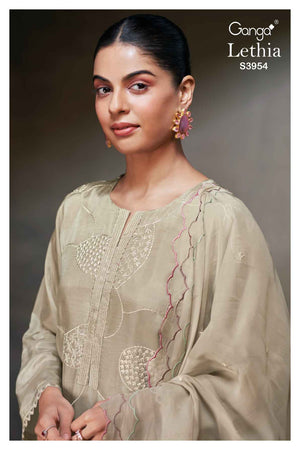 GANGA LETHIA S3954 PREMIUM PURE BEMBERG HABUTAI SILK SUIT