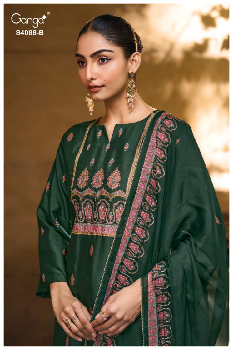 buy ganga liraah s4088 premium pure bemberg russian silk suit online