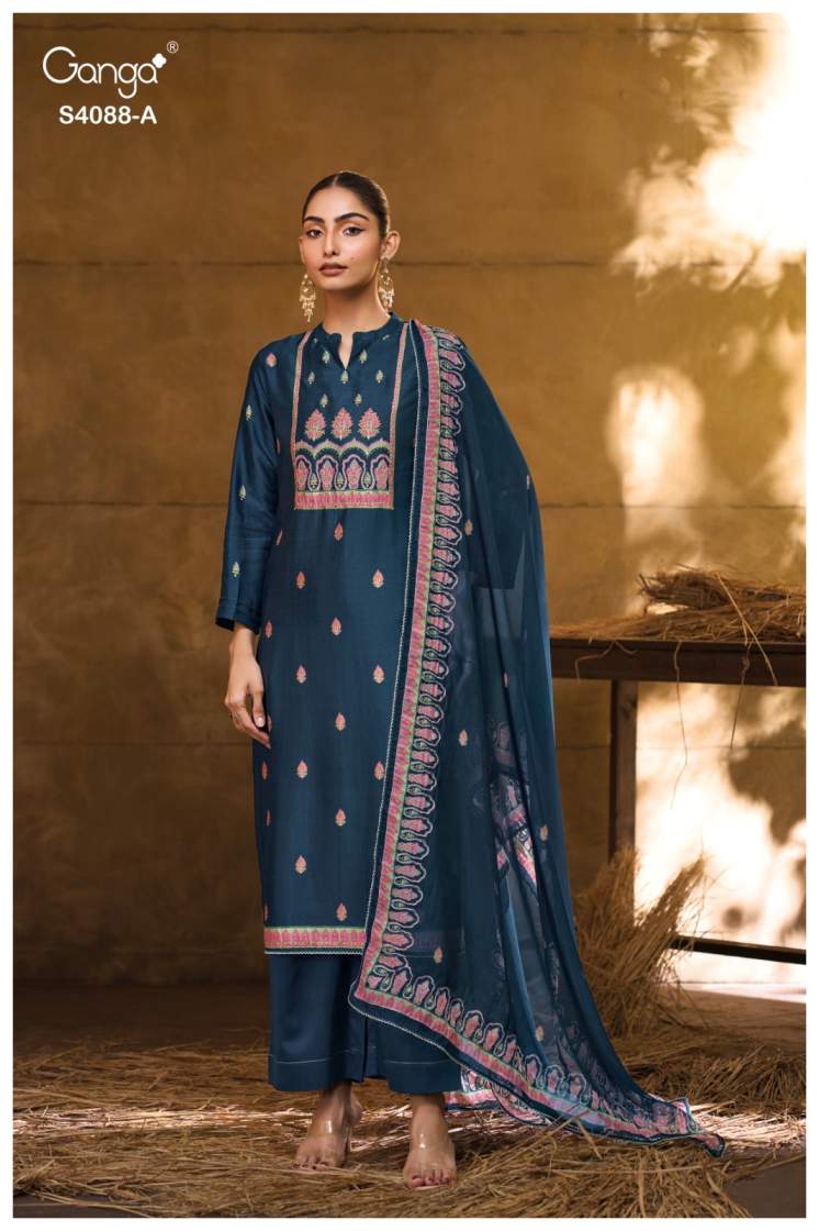 buy ganga liraah s4088 premium pure bemberg russian silk suit online