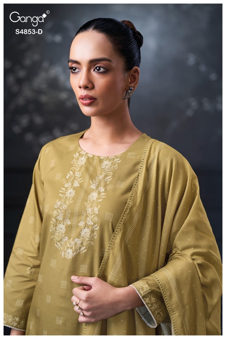 BUY GANGA SUITS GANGA LIRIEN S4853 FABRIC DETAIL