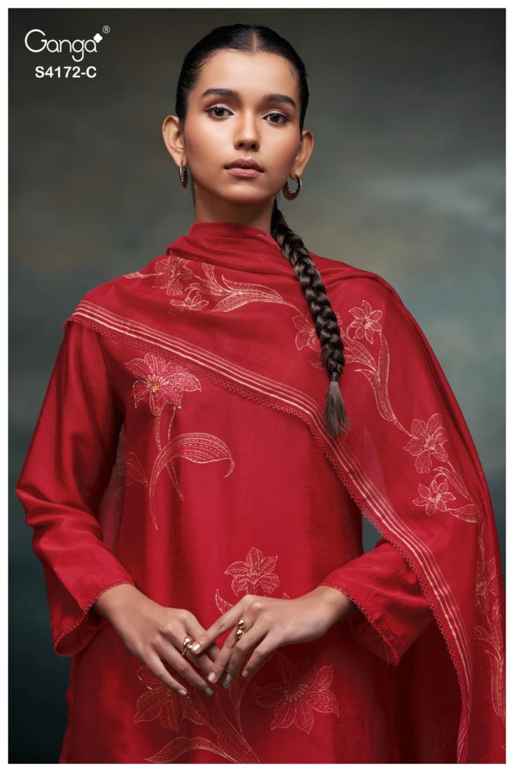 buy ganga lirra s4172 premium pure bemberg russian silk suit online