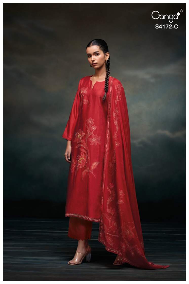 buy ganga lirra s4172 premium pure bemberg russian silk suit online
