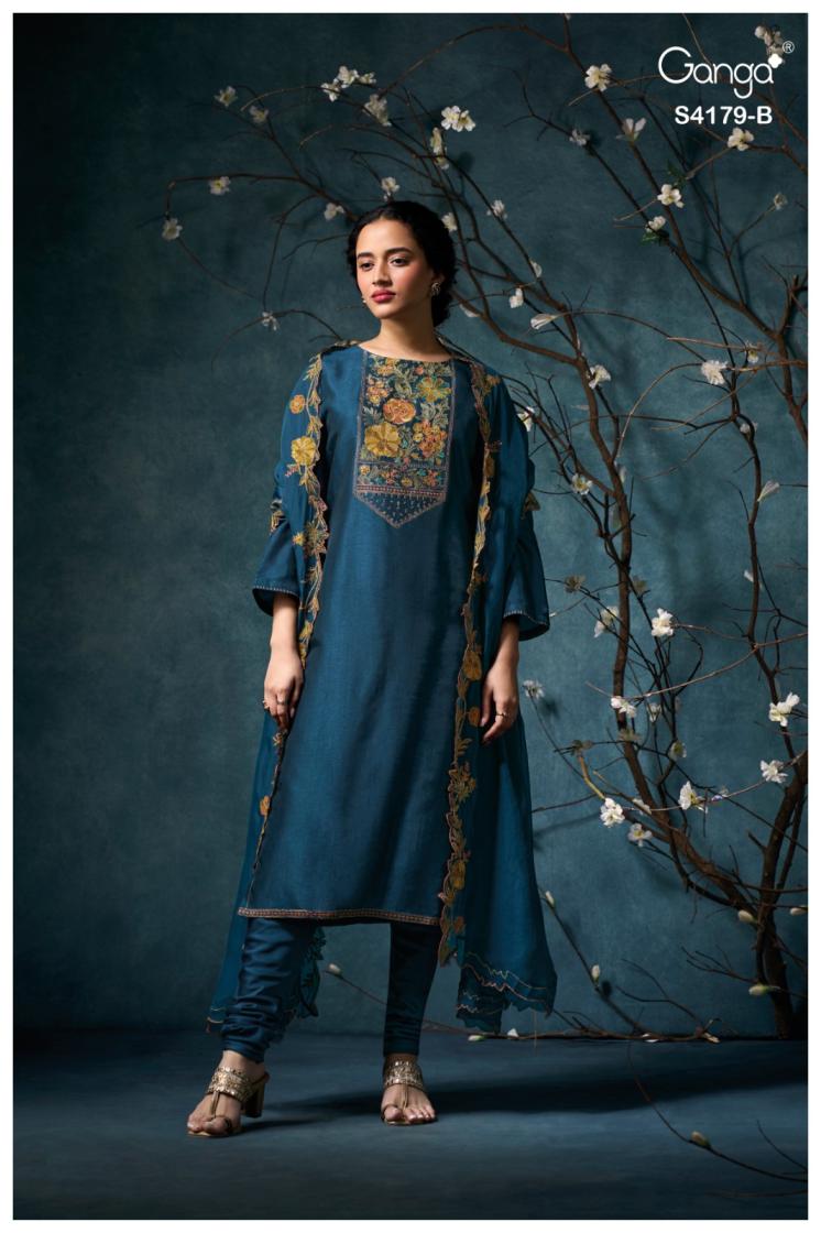 BUY GANGA SUITS SINGLE PIECE GANGA LISELLE S4179 FULL SET