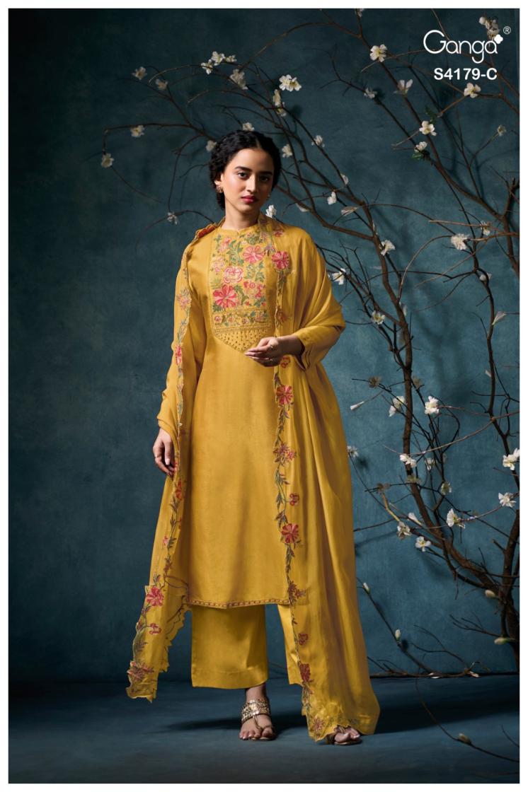BUY GANGA SUITS SINGLE PIECE GANGA LISELLE S4179 TOP DESIGN