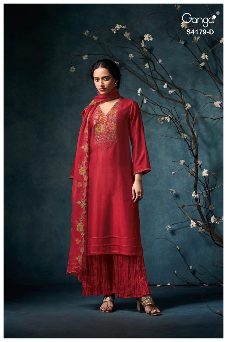 BUY GANGA SUITS SINGLE PIECE GANGA LISELLE S4179 PREMIUM SUIT