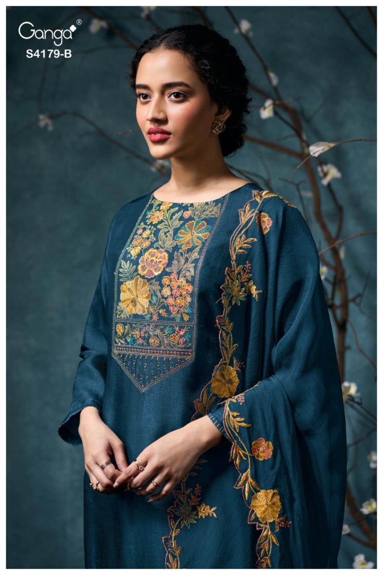 BUY GANGA SUITS SINGLE PIECE GANGA LISELLE S4179 BACK VIEW