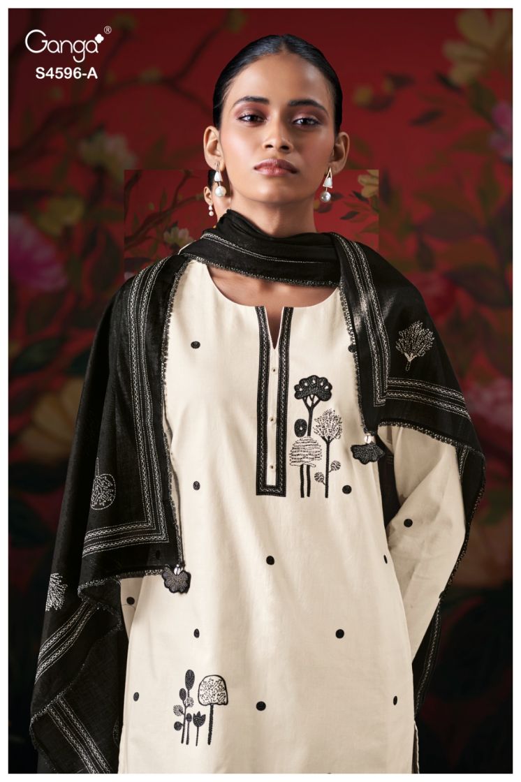 BUY GANGA SUITS SINGLE PIECE GANGA LIXIE S4596 BACK VIEW