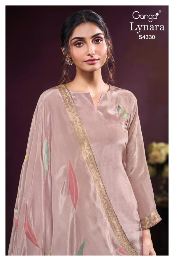 BUY GANGA SUITS ONLINE GANGA LYNARA S4330 FABRIC DETAIL