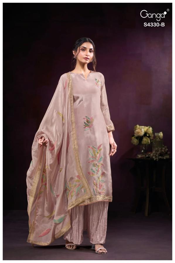 BUY GANGA SUITS ONLINE GANGA LYNARA S4330 DUPATTA DESIGN