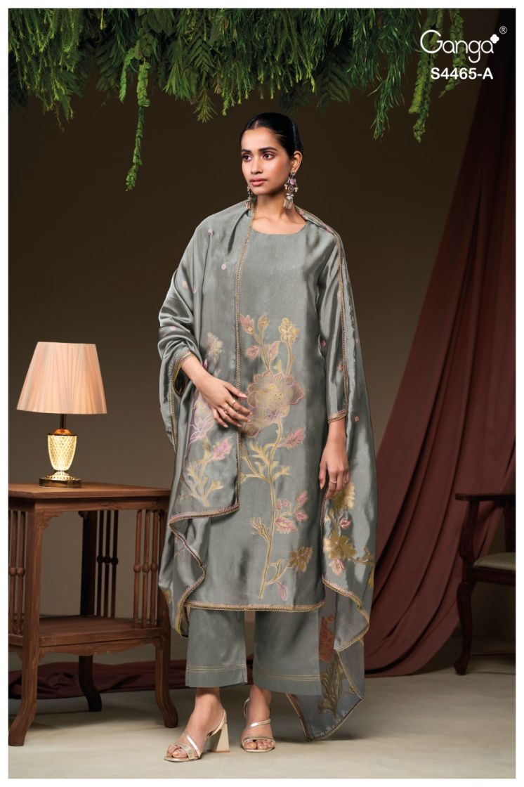 BUY GANGA SUITS ONLINE GANGA MAHIEKA S4465 BACK VIEW