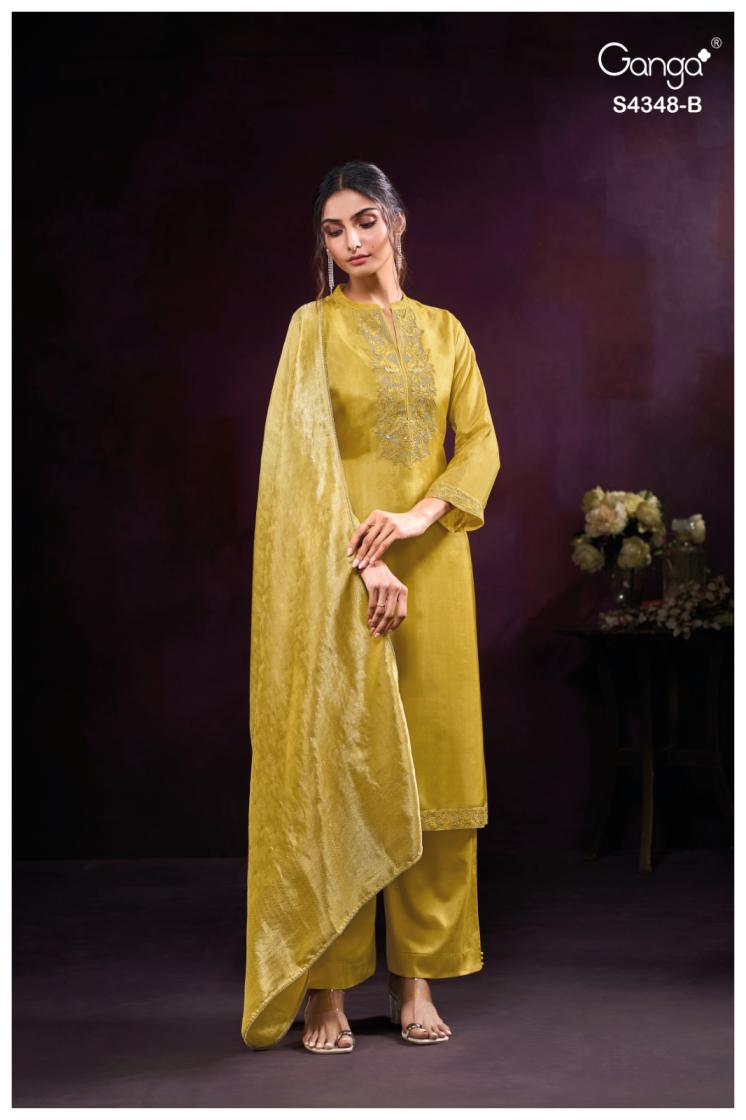 BUY GANGA SUITS ONLINE SALE GANGA MALIRA S4348 FABRIC DETAIL