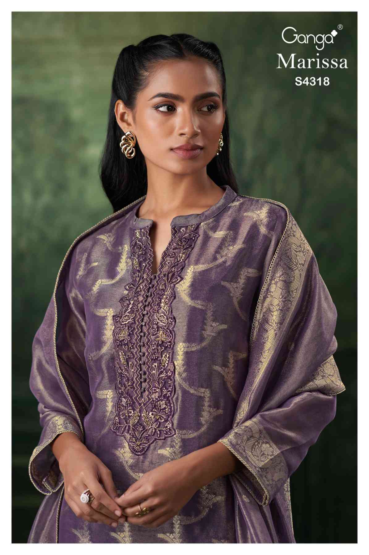 BUY GANGA SUITS ONLINE SINGLE PIECE GANGA MARISSA S4318 FRONT VIEW