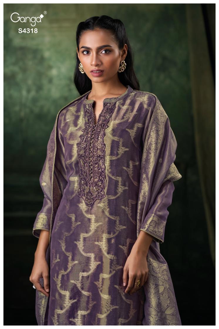 BUY GANGA SUITS ONLINE SINGLE PIECE GANGA MARISSA S4318 FULL SET