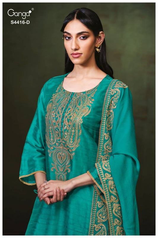 BUY GANGA SUITS ONLINE GANGA MIREZA S4416 NEW CATALOGUE