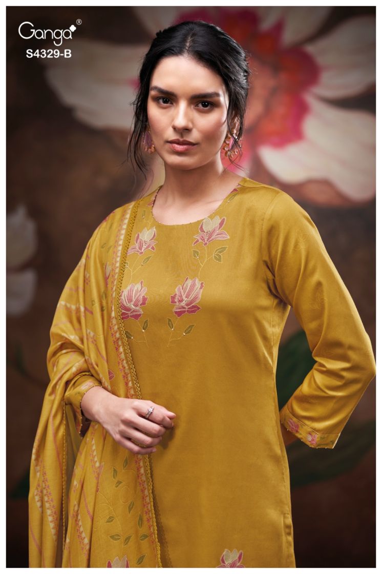 BUY GANGA SUITS WITH PRICE GANGA MIVRA S4329 FRONT VIEW