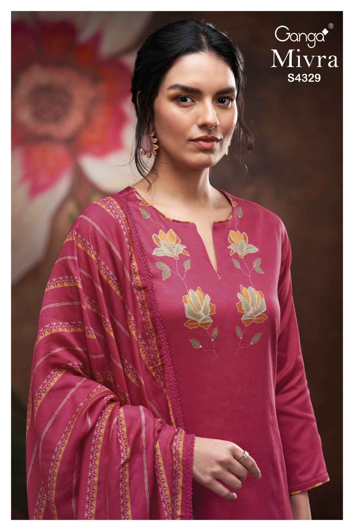 BUY GANGA SUITS WITH PRICE GANGA MIVRA S4329 FULL SET