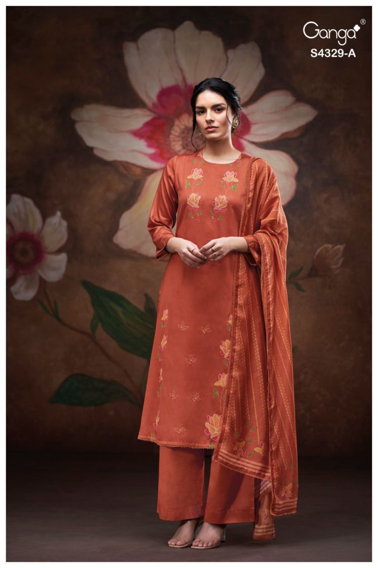 BUY GANGA SUITS WITH PRICE GANGA MIVRA S4329 TOP DESIGN
