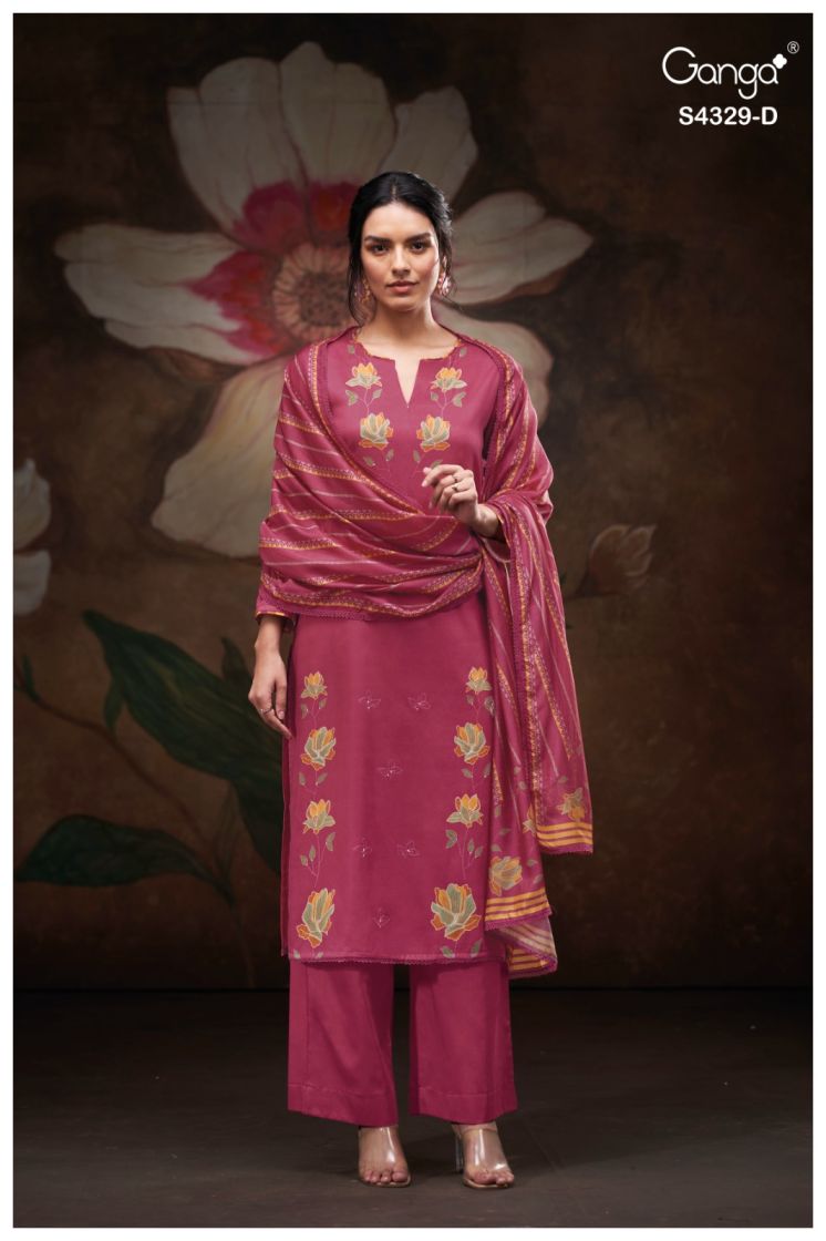 BUY GANGA SUITS WITH PRICE GANGA MIVRA S4329 BACK VIEW