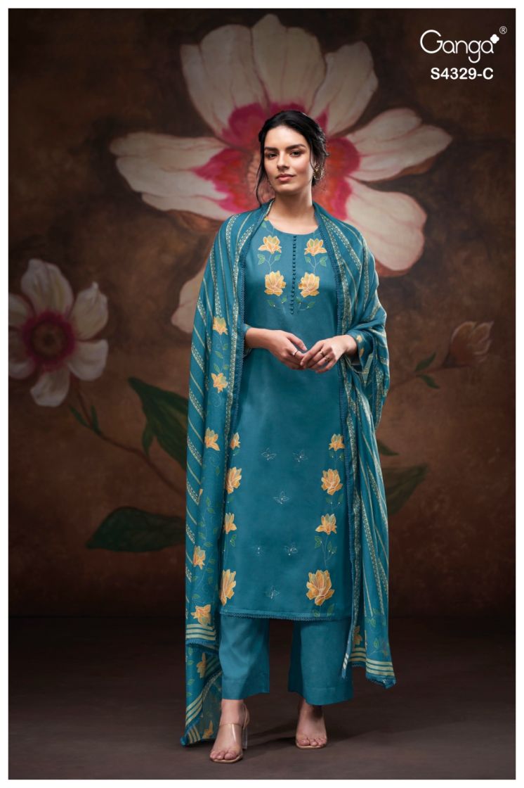 BUY GANGA SUITS WITH PRICE GANGA MIVRA S4329 CLOSEUP IMAGE