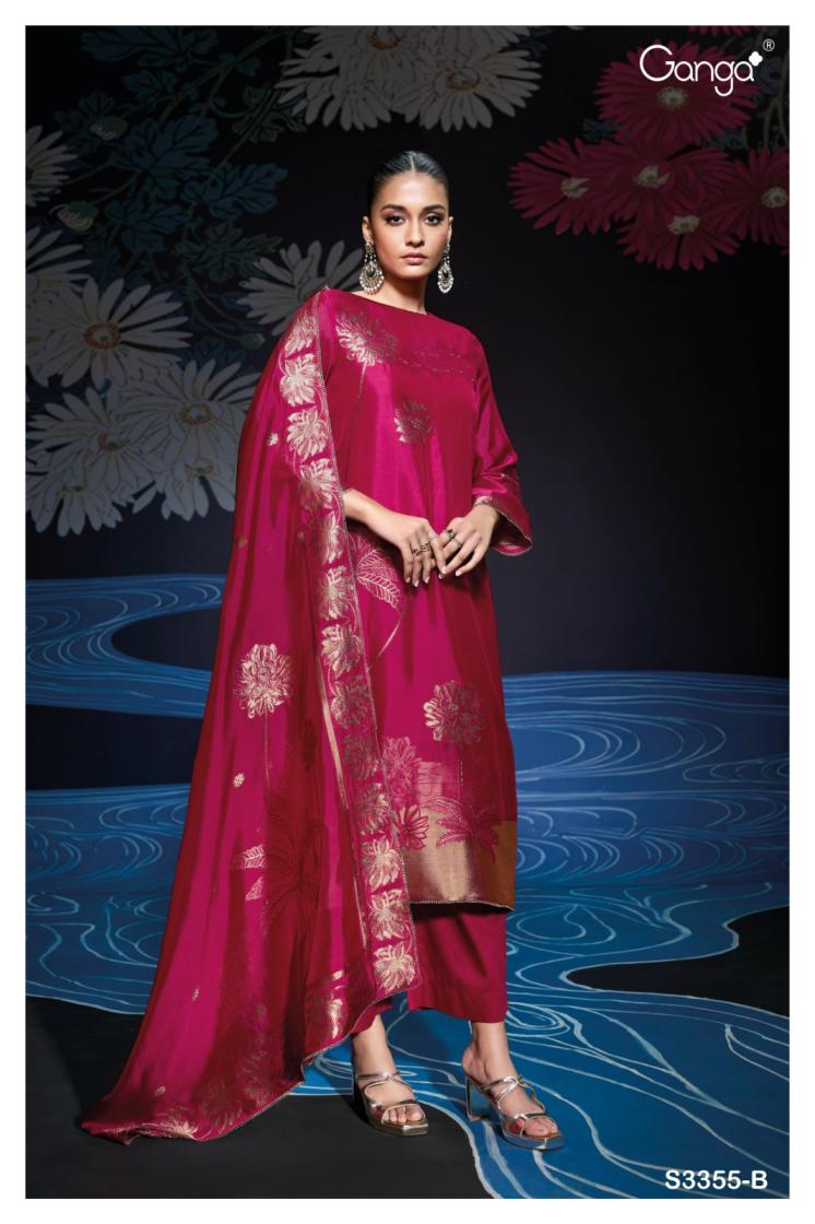 GANGA NADA S3355 PREMIUM PURE VISCOSE WOVEN SILK SUIT