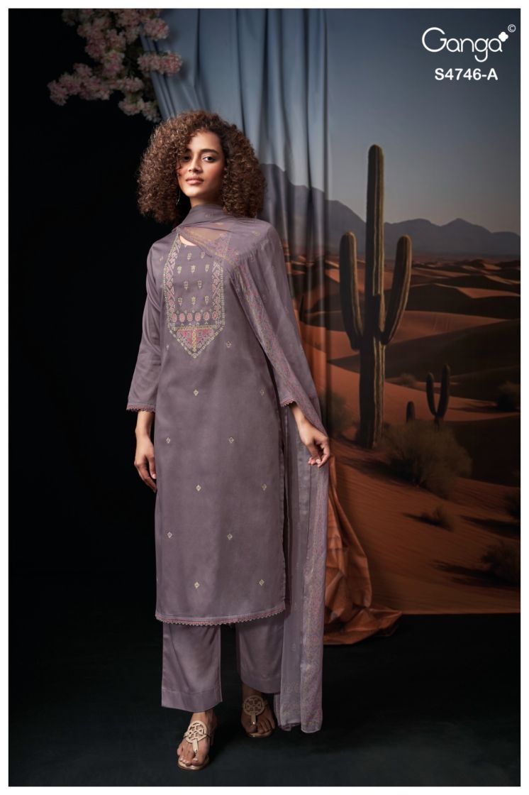 BUY GANGA SUITS ONLINE GANGA NEHIRA S4746 FRONT VIEW