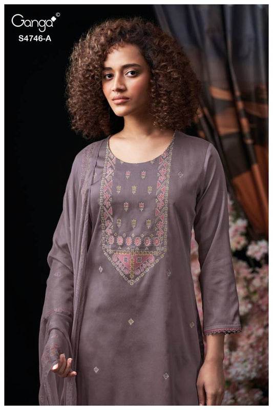 BUY GANGA SUITS ONLINE GANGA NEHIRA S4746 BACK VIEW