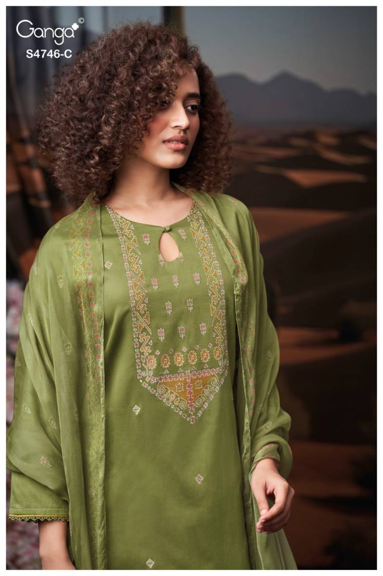 BUY GANGA SUITS ONLINE GANGA NEHIRA S4746 NEW CATALOGUE